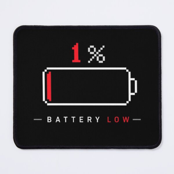 Item preview, Battery Low 1 Percent Minimalist Pixel Art Graphic T-Shirt designed and sold by Aura Craft Co..