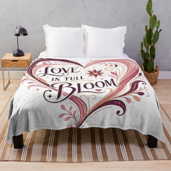 Item preview, Romantic Pink Heart Vintage Floral Typography Art Love in Full Bloom designed and sold by inkoutninja.