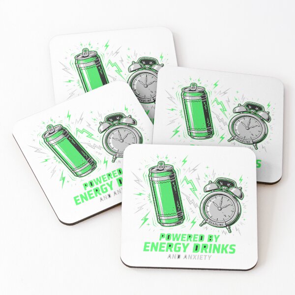 Item preview, Powered by Energy Drinks and Anxiety designed and sold by Never2Soon.