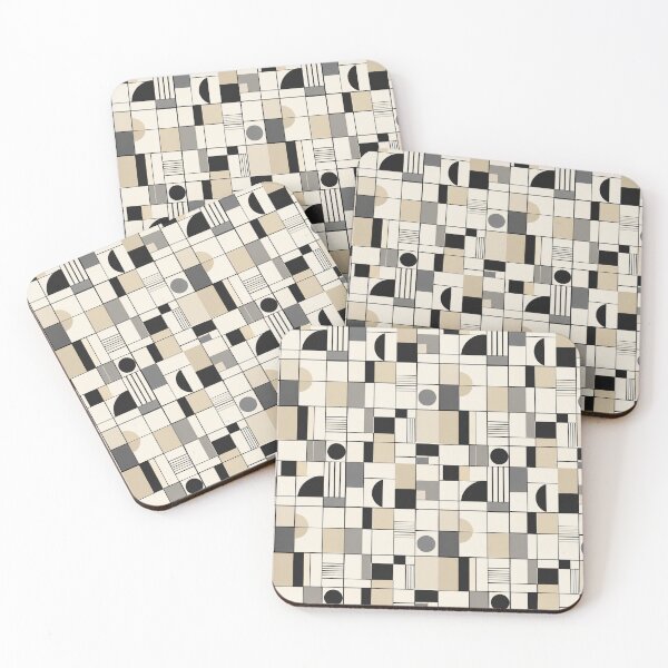 Item preview, Minimalist Bauhaus Geometric Grid Abstract Seamless Pattern designed and sold by Shivora Studio.