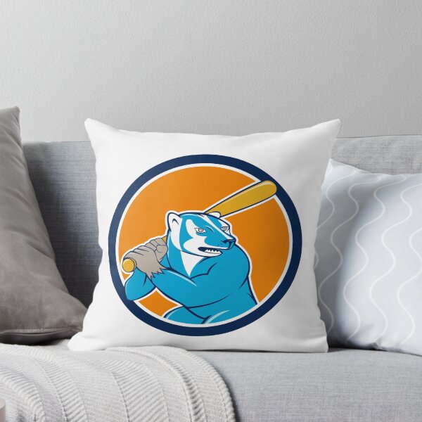 Item preview, Badger Baseball Player Batting Circle Cartoon designed and sold by patrimonio.