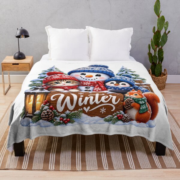Item preview, Winter Wonderland – Cute Snowman & Adorable Winter Animals designed and sold by icehensley6.