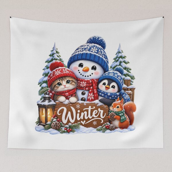 Item preview, Winter Wonderland – Cute Snowman & Adorable Winter Animals designed and sold by icehensley6.