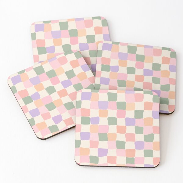 Item preview, Pastel Wavy Checkerboard Aesthetic Groovy Seamless Pattern designed and sold by Shivora Studio.