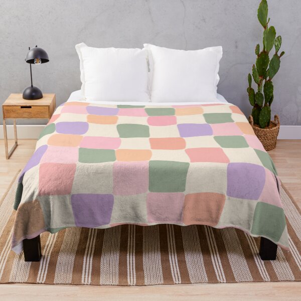 Item preview, Pastel Wavy Checkerboard Aesthetic Groovy Seamless Pattern designed and sold by Shivora Studio.