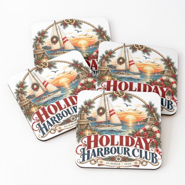 Item preview, Holiday Harbour Club Coastal Summer Christmas 2026 Graphic designed and sold by pradeepvisuals.