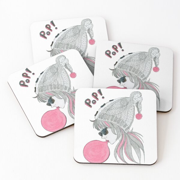 Item preview, Stylish Girl Blowing Pink Bubble Gum Art designed and sold by xDannyShermanx.