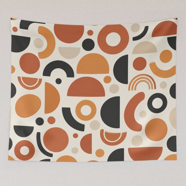 Item preview, Mid Century Boho Geometric Terracotta Orange Seamless Pattern designed and sold by Shivora Studio.