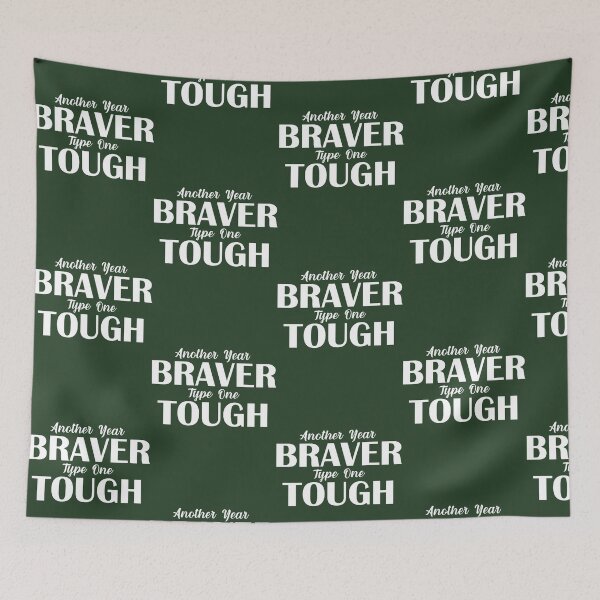 Item preview, Another Year Braver Type One Tough Diabetes Diaversary T1D Oversized T-Shirt designed and sold by Sakurabyfoco.