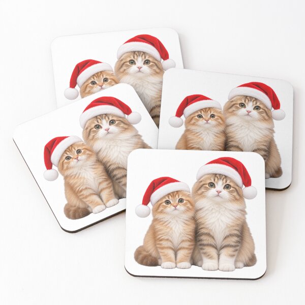 Item preview, Cute Christmas Cats in Santa Hats Fluffy Kittens designed and sold by KireVeronica.