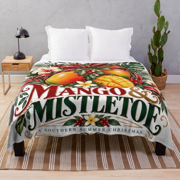 Item preview, Mango & Mistletoe Southern Summer Christmas Tropical Graphic designed and sold by pradeepvisuals.