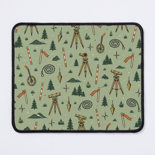 Item preview, Land Surveyor Pattern | Vintage Theodolites, Tripods, Leveling Rods and Plumb Bobs on Sage designed and sold by NominalSystems.