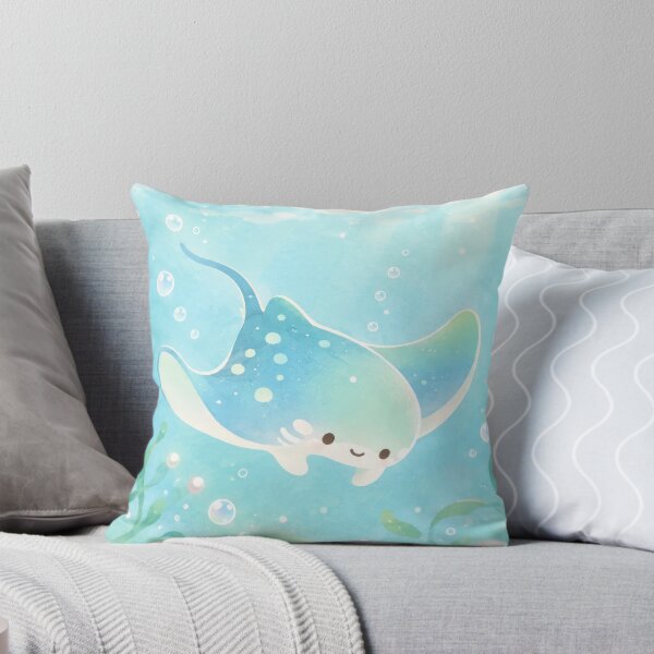 Item preview, Manta Ray Gliding Through Sunlit Turquoise Seaweed designed and sold by AshiraCreations.