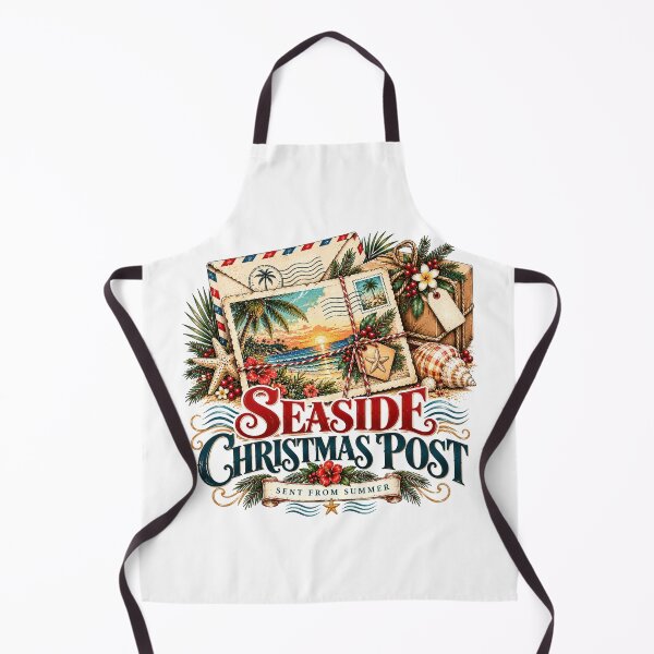 Item preview, Seaside Christmas Post Summer Holiday Vintage Coastal Graphic designed and sold by pradeepvisuals.