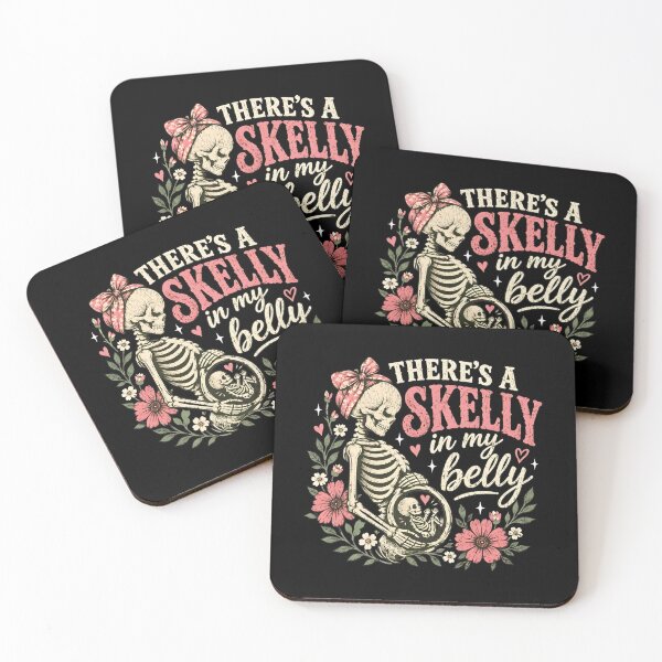 Item preview, Pregnant Skeleton Skelly Belly Floral Art designed and sold by GiaoCalonas.