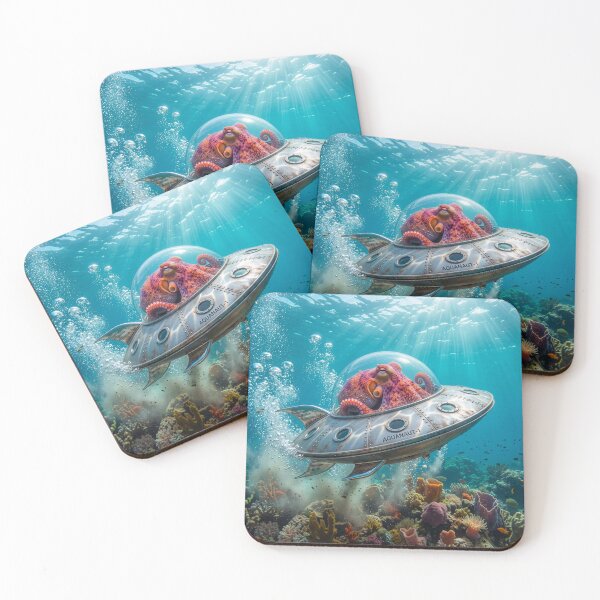 Item preview, Octopus UFO Blasts Off From His Watery Base designed and sold by Tridentulus.