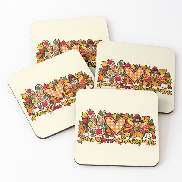 Item preview, Peace Love Thanksgiving Autumn Turkey designed and sold by CrazyCraftStudio.