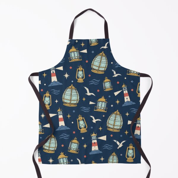 Item preview, Fresnel Lens Pattern | Antique Lighthouse Lenses, Lantern Rooms, Oil Lamps and Gulls on Navy designed and sold by NominalSystems.