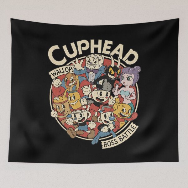 Item preview, Retro Cartoon Cuphead Boss Battle Illustration designed and sold by yarnell-press.