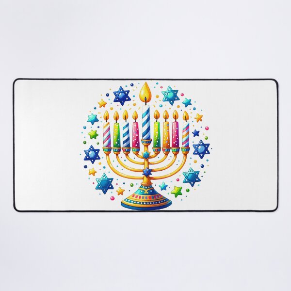 Item preview, Hanukkah Colorful Menorah Art With Star Of Davids designed and sold by DEC02.