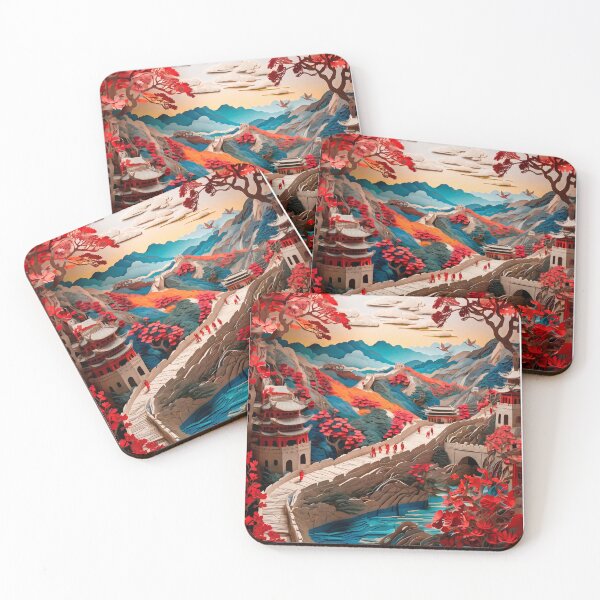 Item preview, Japanese landscape made of cut paper, beautiful design for a gift #2. designed and sold by ELFofDREAMS.