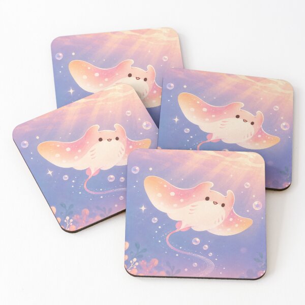 Item preview, Manta Ray Gliding Through a Peach Lavender Reef designed and sold by AshiraCreations.