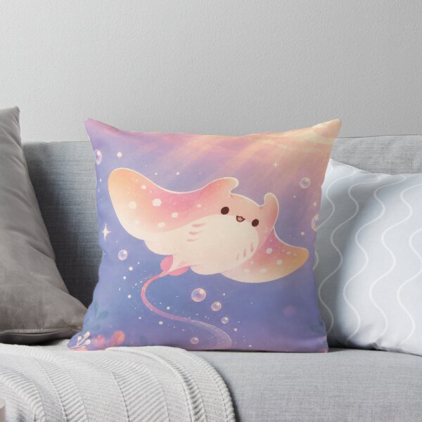 Item preview, Manta Ray Gliding Through a Peach Lavender Reef designed and sold by AshiraCreations.
