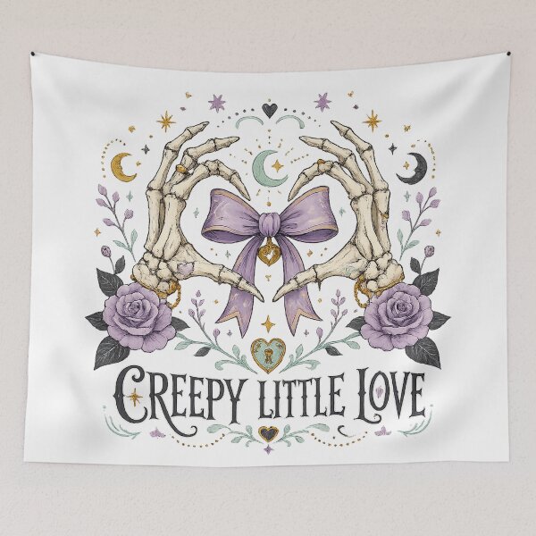Item preview, Creepy Little Love Gothic Skeleton Hands Heart Pastel Witchy Art designed and sold by inkoutninja.