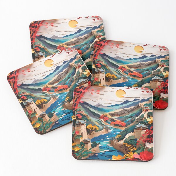 Item preview, Japanese landscape made of cut paper, beautiful design for a gift #2. designed and sold by ELFofDREAMS.