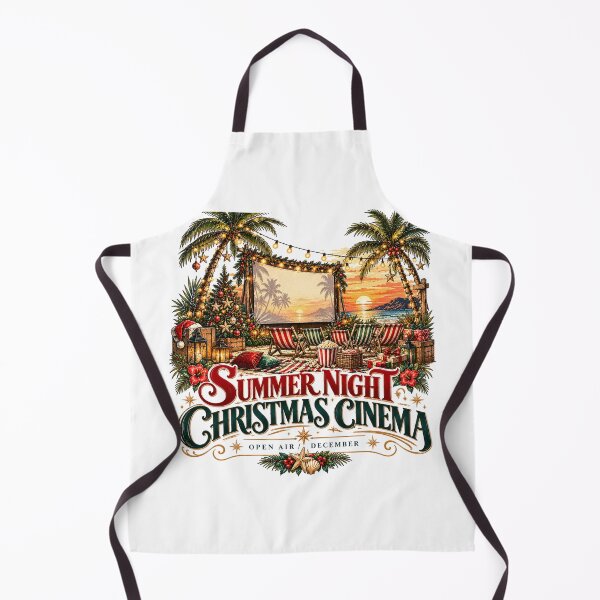 Item preview, Summer Night Christmas Cinema Open Air December Vintage Graphic designed and sold by pradeepvisuals.