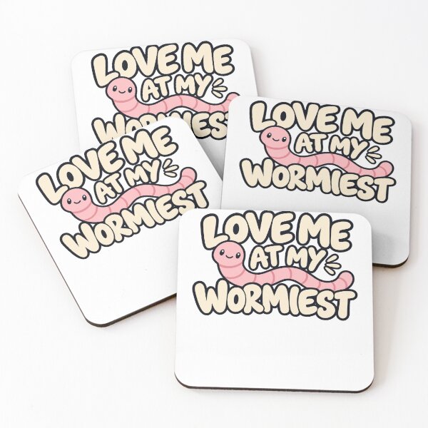 Item preview, Cute Pink Worm Funny Love Quote designed and sold by LandFinStudio.