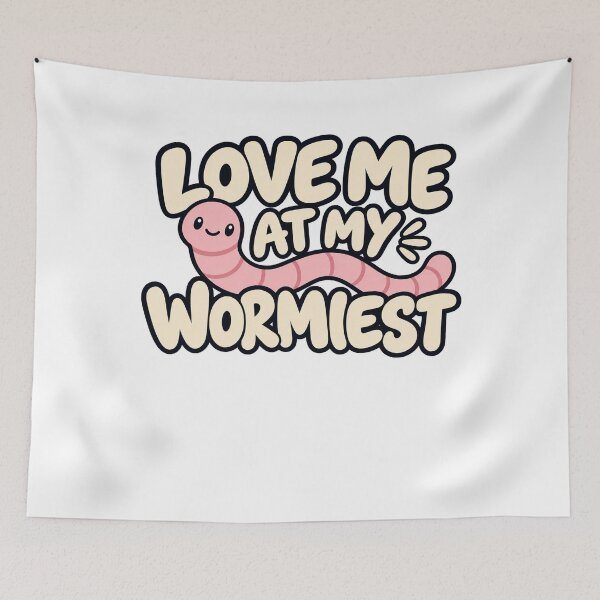 Item preview, Cute Pink Worm Funny Love Quote designed and sold by LandFinStudio.