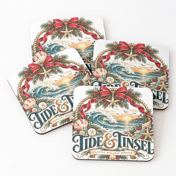Item preview, Tide & Tinsel Coastal Summer Christmas Minimal Holiday Graphic designed and sold by pradeepvisuals.