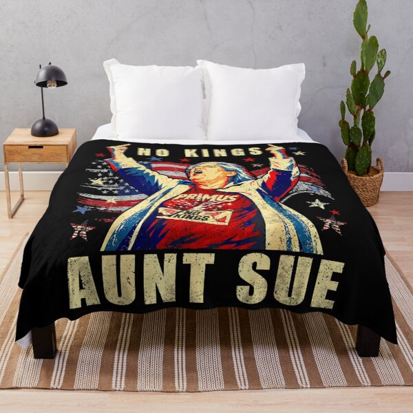 Item preview, Aunt Sue Middle Finger No Kings Quote Vintage USA Flag Adult Political Resistance Graphic designed and sold by PaulaSpringArt.