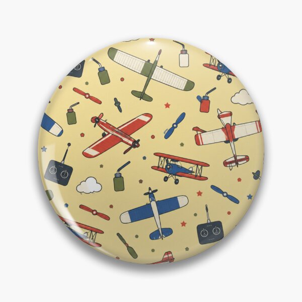 Item preview, RC Planes Pattern | Vintage Radio Control Model Airplanes, Transmitters and Propellers on Yellow designed and sold by NominalSystems.