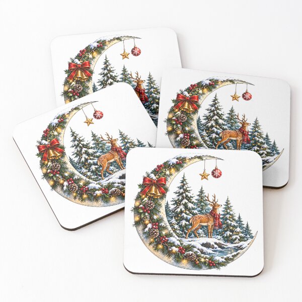 Item preview, Christmas Woodland Reindeer Festive Winter Art designed and sold by QuiteOrbit.