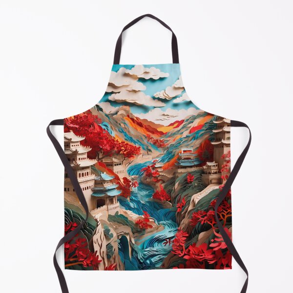Item preview, Japanese landscape made of cut paper, beautiful design for a gift #5. designed and sold by ELFofDREAMS.