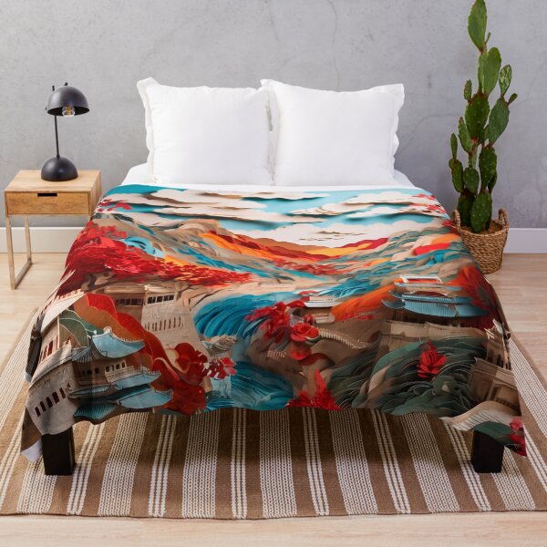 Item preview, Japanese landscape made of cut paper, beautiful design for a gift #5. designed and sold by ELFofDREAMS.