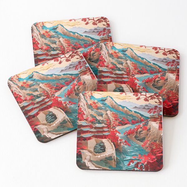Item preview, Japanese landscape made of cut paper, beautiful design for a gift #6. designed and sold by ELFofDREAMS.