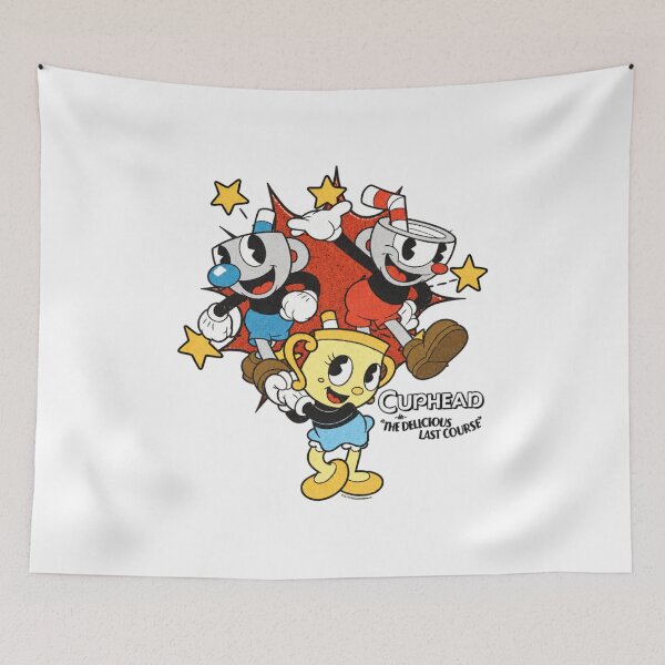 Item preview, Cartoon Cup Heroes Vintage Video Game Illustration designed and sold by yarnell-press.