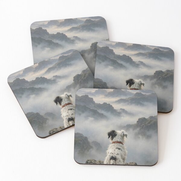 Item preview, Wanderer Dog Above the Sea of Fog — Patch Mountain Vista Art designed and sold by boldbrushstroke.