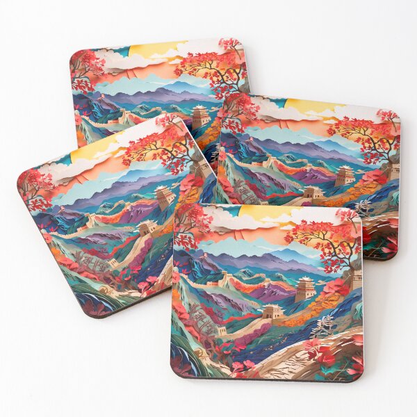 Item preview, Japanese landscape made of cut paper, beautiful design for a gift #7. designed and sold by ELFofDREAMS.