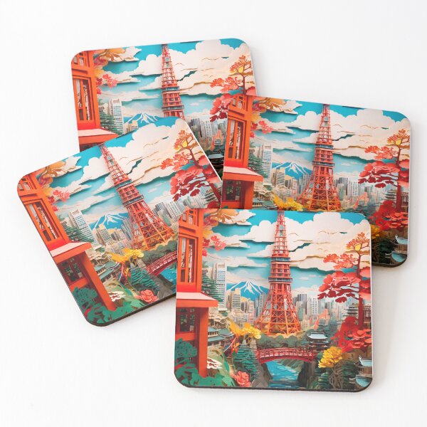Item preview, Japanese landscape made of cut paper, beautiful design for a gift #8. designed and sold by ELFofDREAMS.