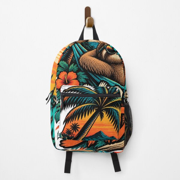 Item preview, No Bad Days – Lazy Sloth Retro Sunset designed and sold by Boldprints85.