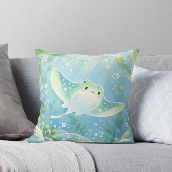 Item preview, Manta Ray Gliding Through a Sunlit Kelp Forest designed and sold by AshiraCreations.