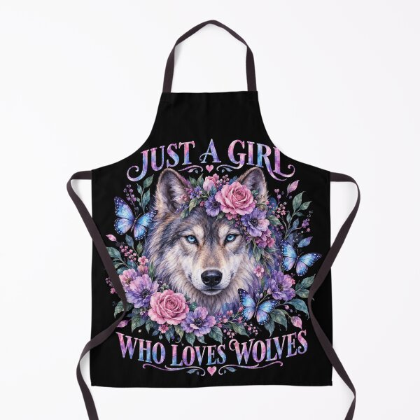 Item preview, Just A Girl Who Loves Wolves Floral Wolf Butterfly Cute Animal Lover designed and sold by CF_VintageDesign.