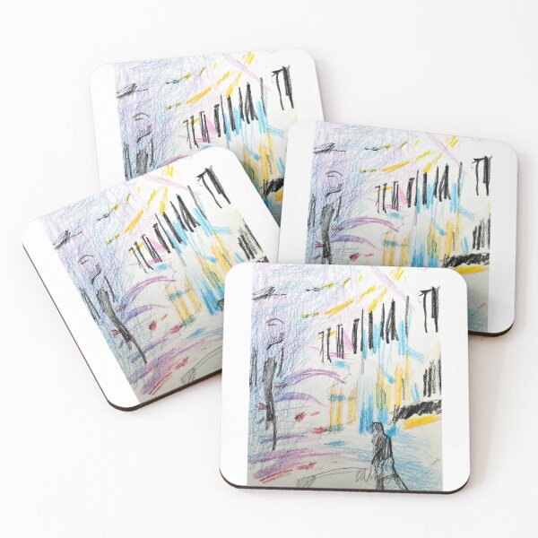 Item preview, Abstract Street Scene with Figures designed and sold by MaterialsRA.