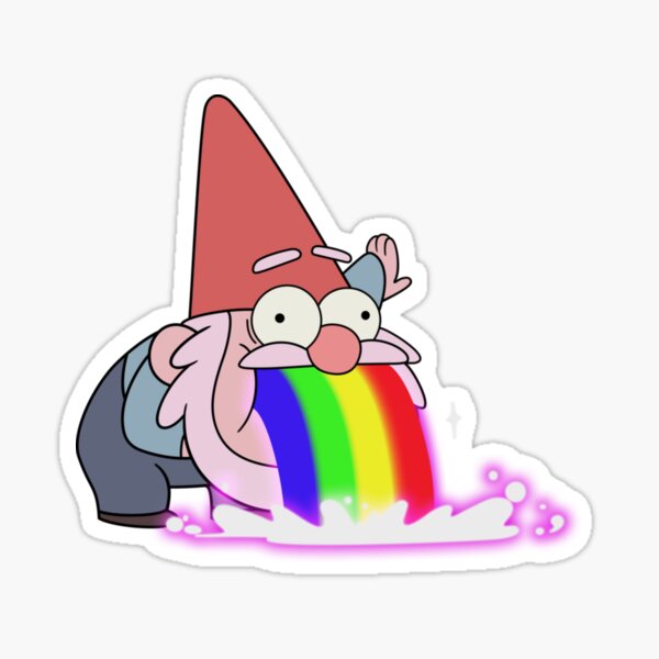 Puking Gnome Stickers Redbubble - roblox gnomed decal