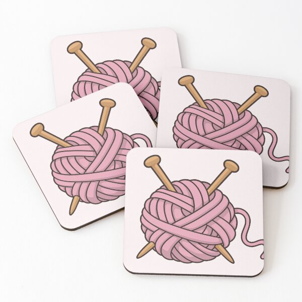 Item preview, Pink Yarn Ball with Knitting Needles designed and sold by Small Kine Prints.