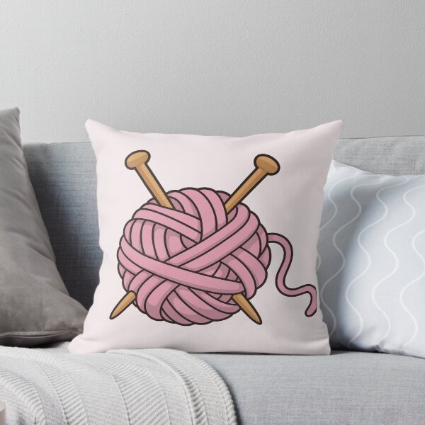 Item preview, Pink Yarn Ball with Knitting Needles designed and sold by Small Kine Prints.